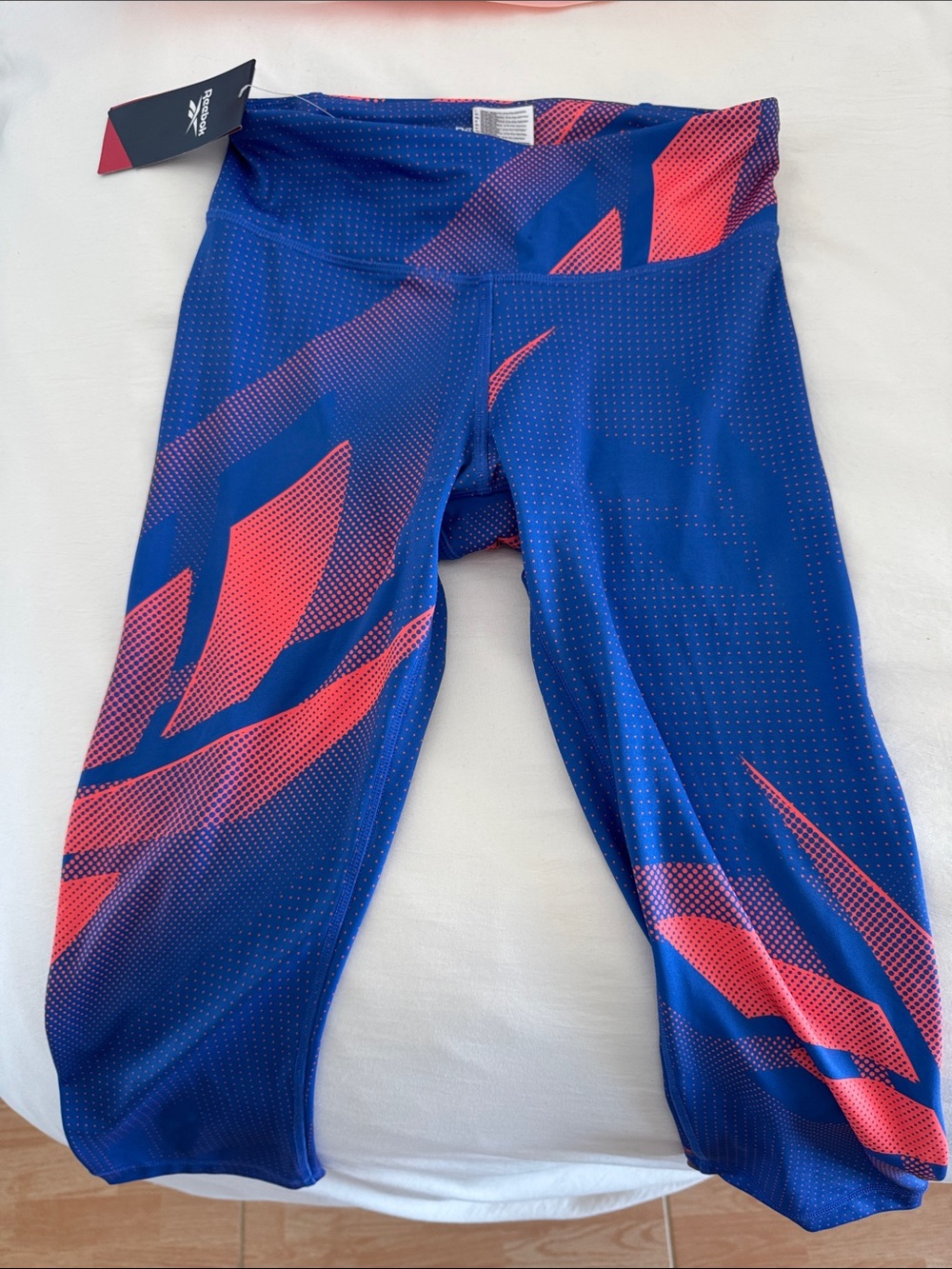 Reebok Blue & Pink Athletic Capri Tights